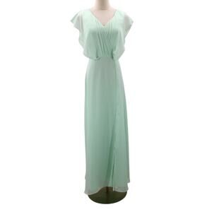 AW BRIDAL 2 XS green Kathy bridesmaid wedding guest party maxi dress NEW B161
